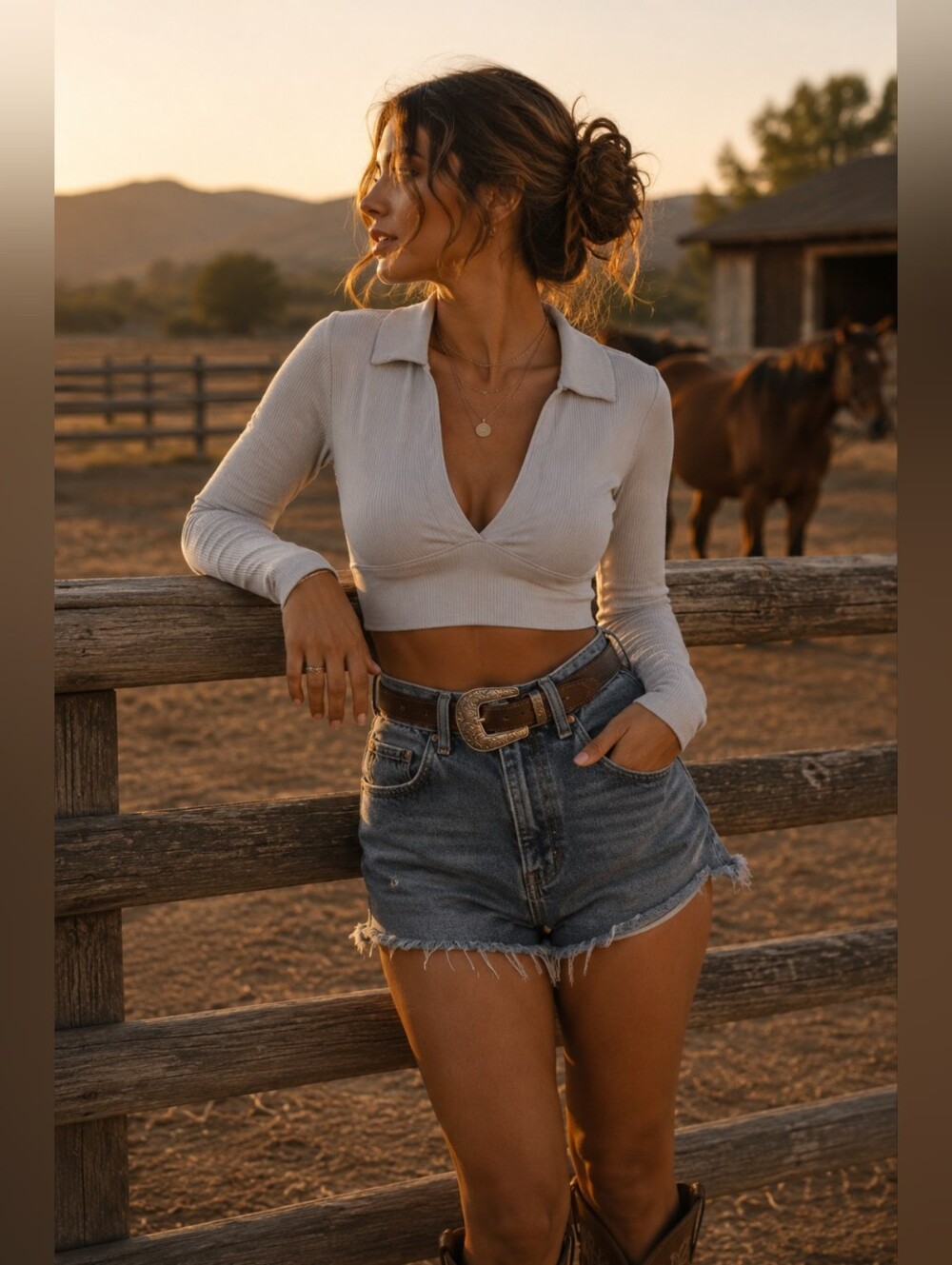 🔥🔥2 for $20🔥🔥 Garage Women's Light Gray Striped Crop Top